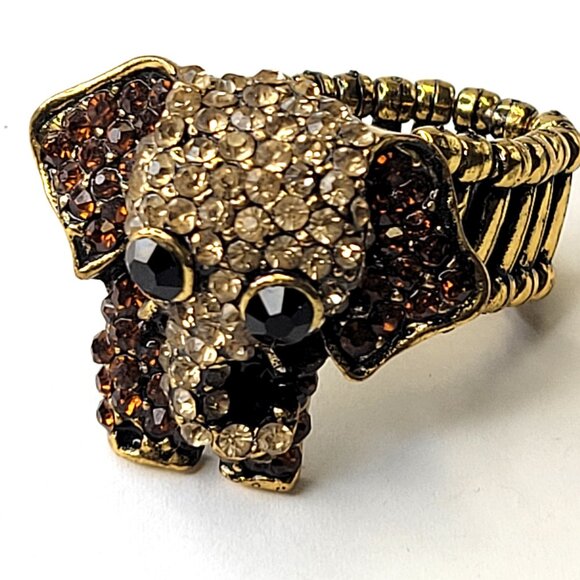 Gold Elephant Stretch Ring - Picture 4 of 6